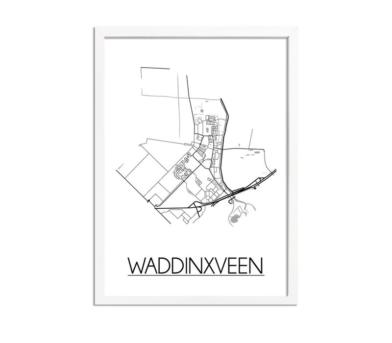 Waddinxveen Stadtplan-poster