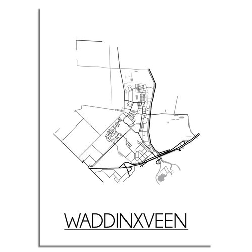 Waddinxveen Stadtplan-poster 