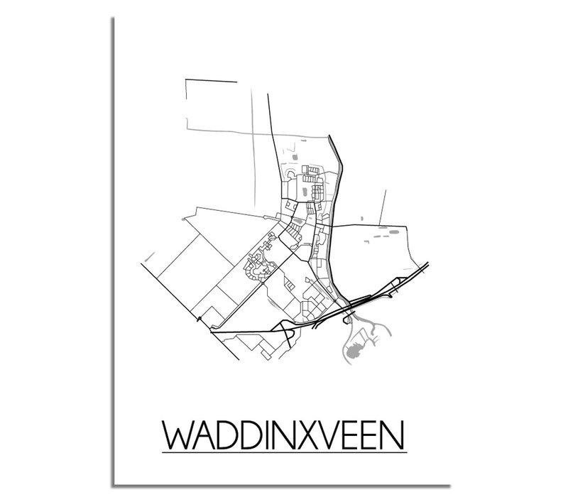 Waddinxveen Stadtplan-poster