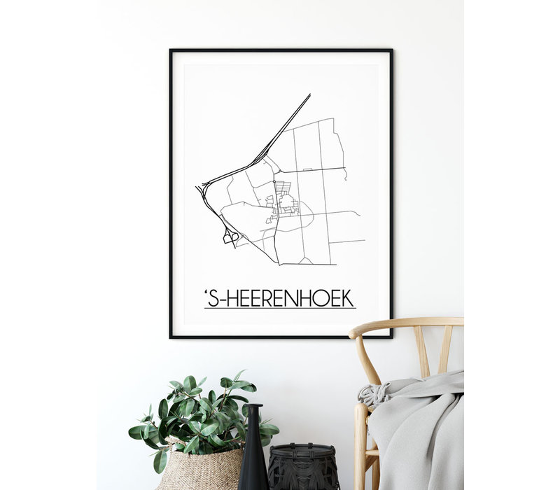 's-Heerenhoek Stadtplan-poster