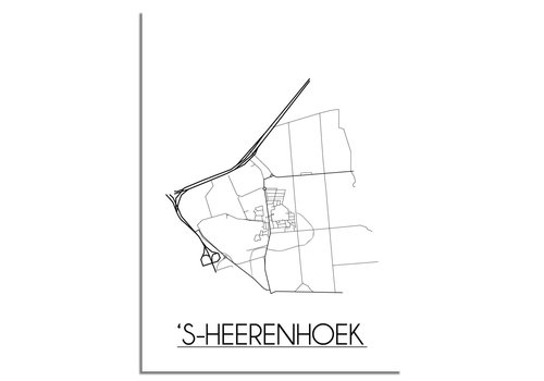 DesignClaud 's-Heerenhoek Stadtplan-poster