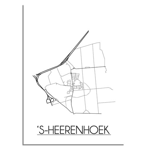 's-Heerenhoek Stadtplan-poster 