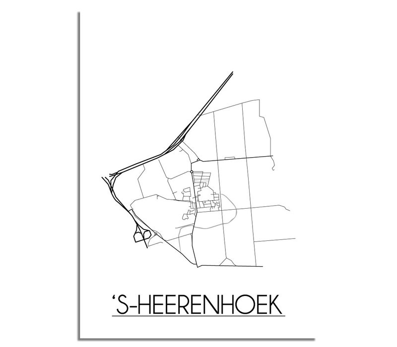 's-Heerenhoek Stadtplan-poster