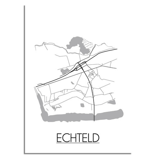 Echteld Plattegrond poster 