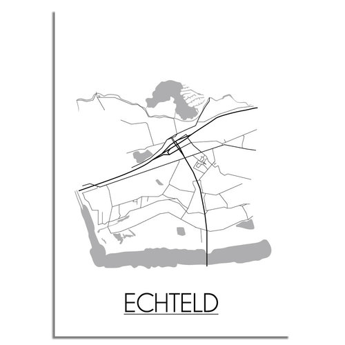 Echteld Plattegrond poster 