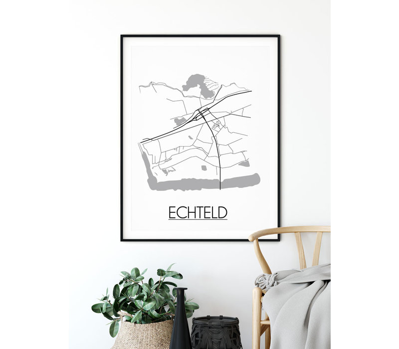 Echteld Plattegrond poster