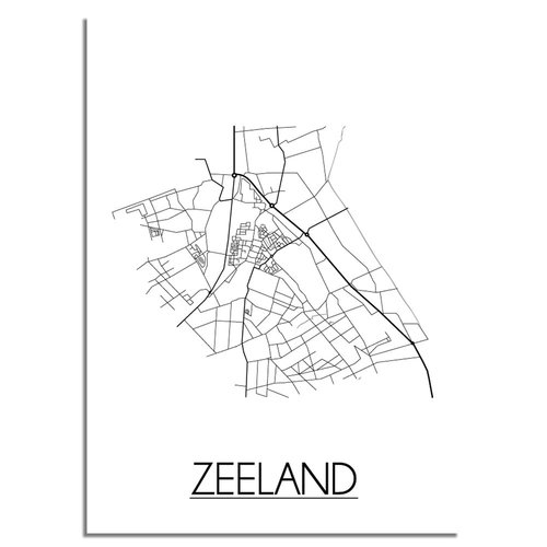 Zeeland Stadtplan-poster 