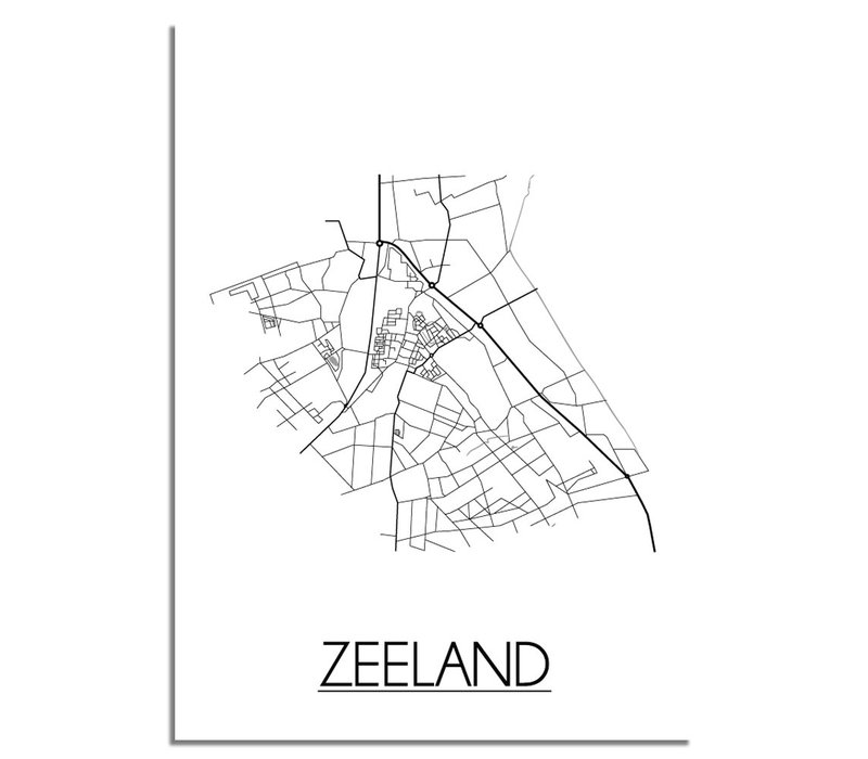 Zeeland Stadtplan-poster