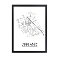 Zeeland Stadtplan-poster