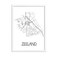 Zeeland Stadtplan-poster