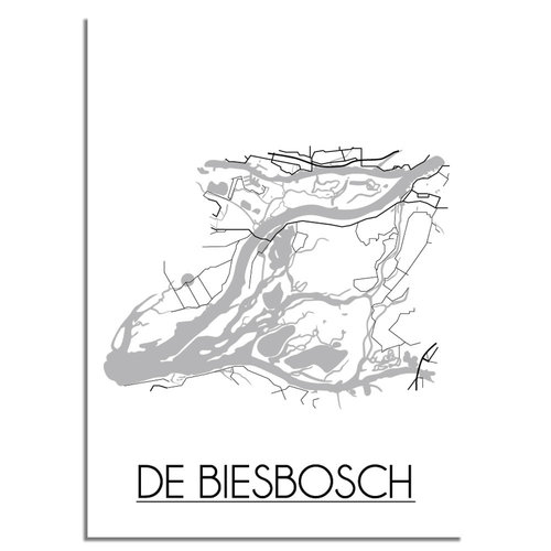 De Biesbosch Plattegrond poster 