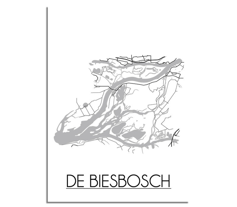 De Biesbosch Stadtplan-poster