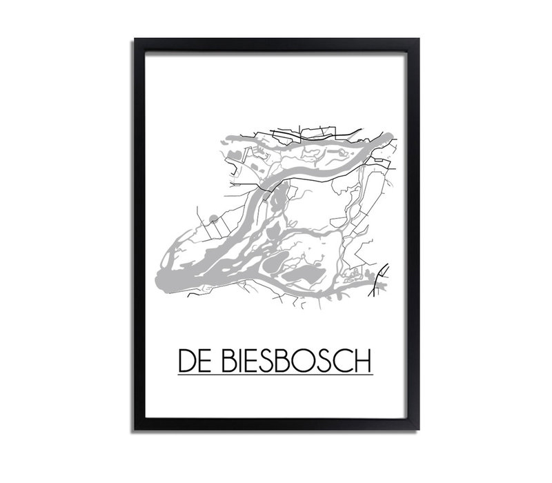 De Biesbosch Stadtplan-poster