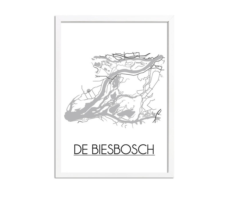 De Biesbosch Stadtplan-poster