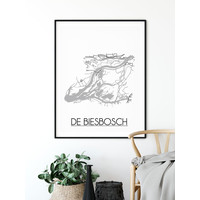 De Biesbosch Stadtplan-poster