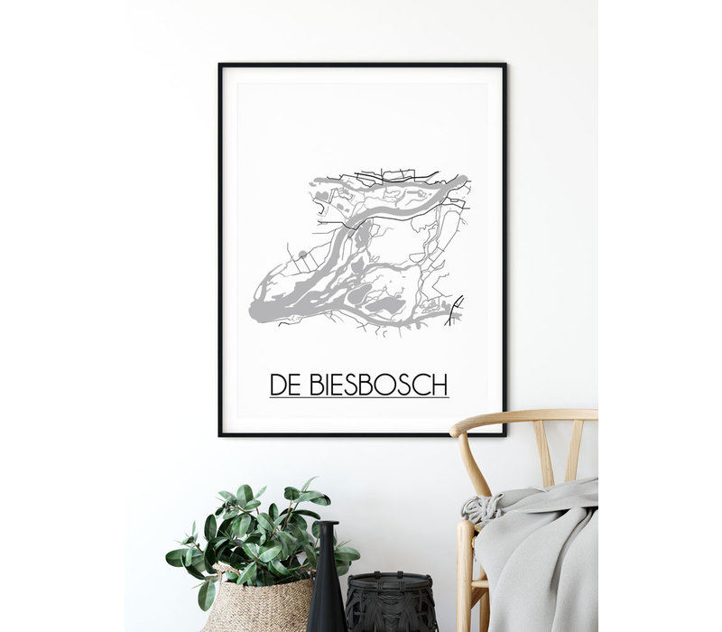 De Biesbosch Stadtplan-poster