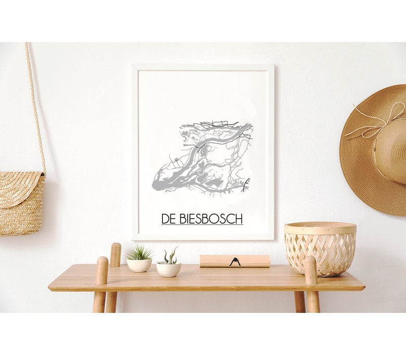 De Biesbosch Stadtplan-poster