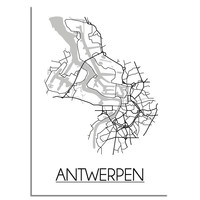 Antwerpen Plattegrond poster