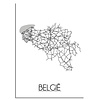 België Plattegrond poster
