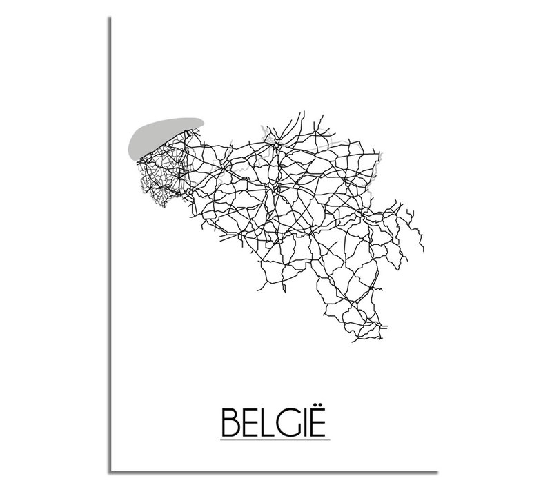 België Plattegrond poster