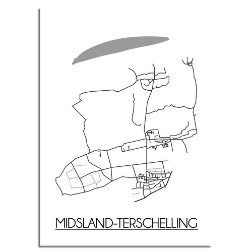 Midsland-Terschelling Plattegrond poster 