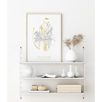 Hochzeitsposter Goldfolie / Silberfolie / Kupferfolie Stadtplan - Hochzeitsgeschenk personalisiert  - Copy