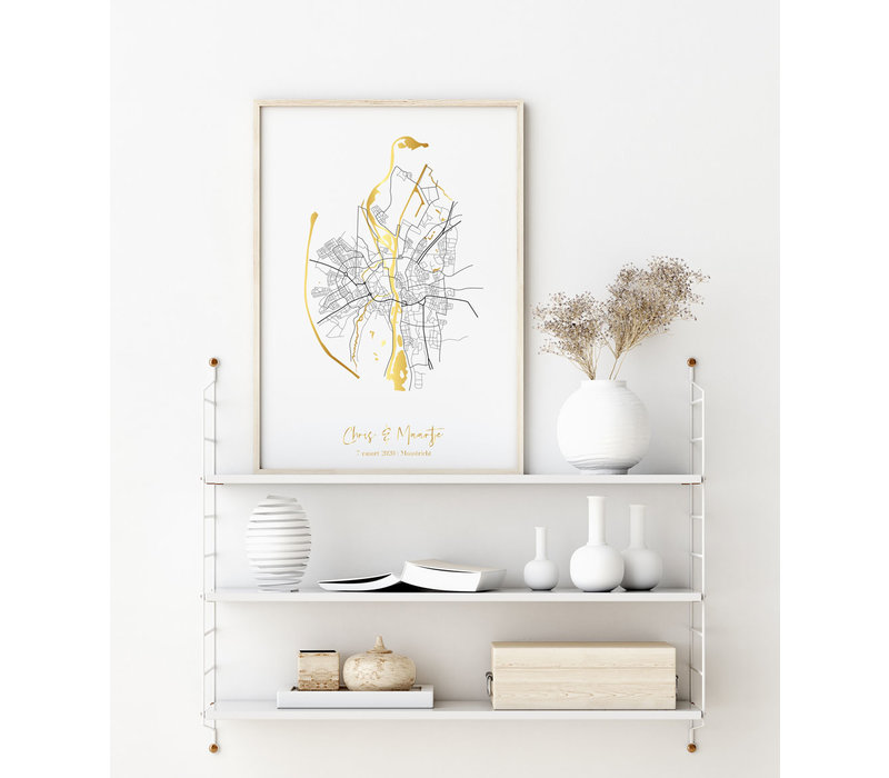Hochzeitsposter Goldfolie / Silberfolie / Kupferfolie Stadtplan - Hochzeitsgeschenk personalisiert  - Copy