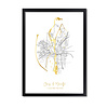 DesignClaud Hochzeitsposter Goldfolie / Silberfolie / Kupferfolie Stadtplan - Hochzeitsgeschenk personalisiert  - Copy