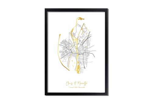DesignClaud Hochzeitsplakat Stadtplan-Hochzeitsplakat Gold