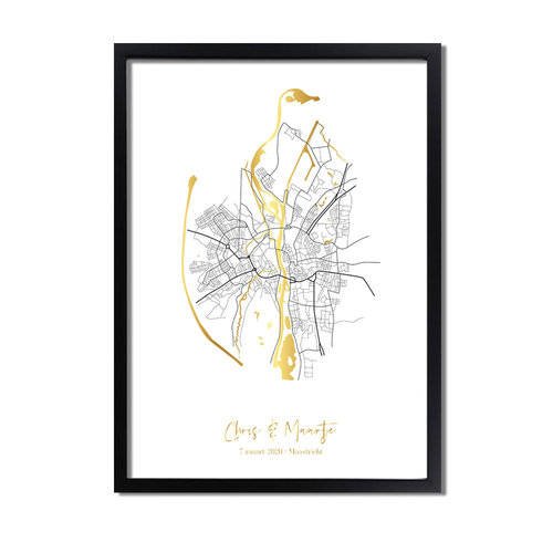 Hochzeitsposter Goldfolie / Silberfolie / Kupferfolie Stadtplan - Hochzeitsgeschenk personalisiert  - Copy 