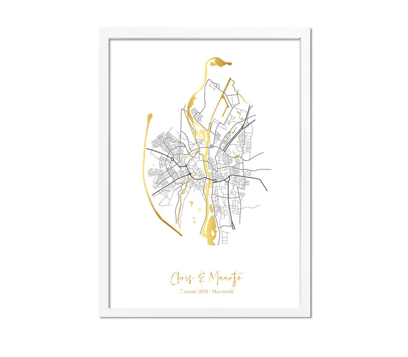 Hochzeitsposter Goldfolie / Silberfolie / Kupferfolie Stadtplan - Hochzeitsgeschenk personalisiert  - Copy