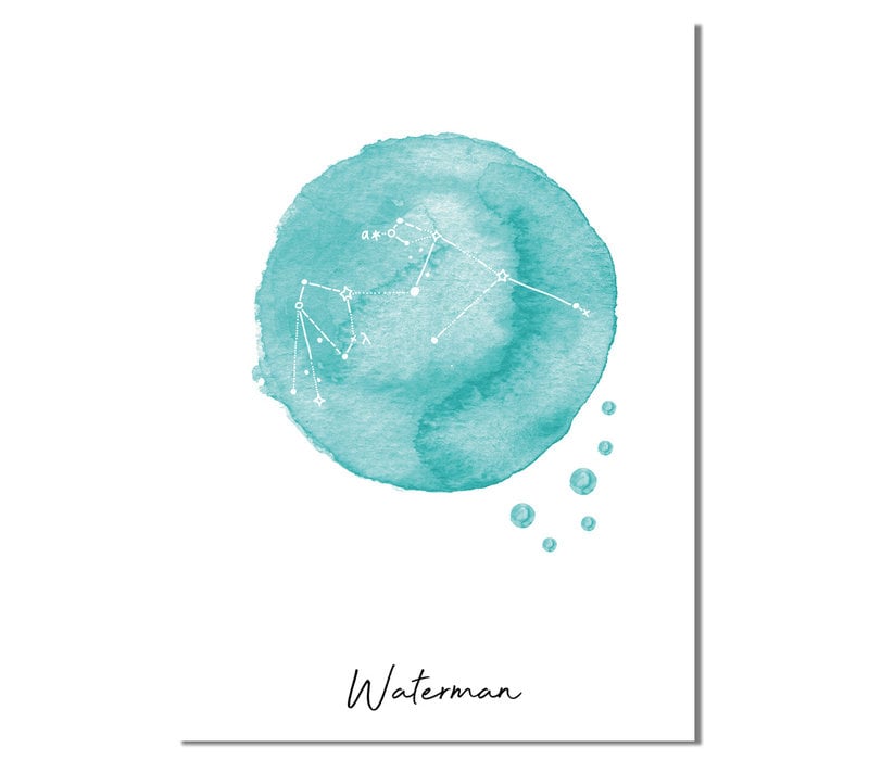 Sterrenbeeld poster Waterman – Blauw