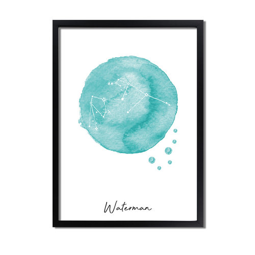 Sterrenbeeld poster Waterman – Blauw 