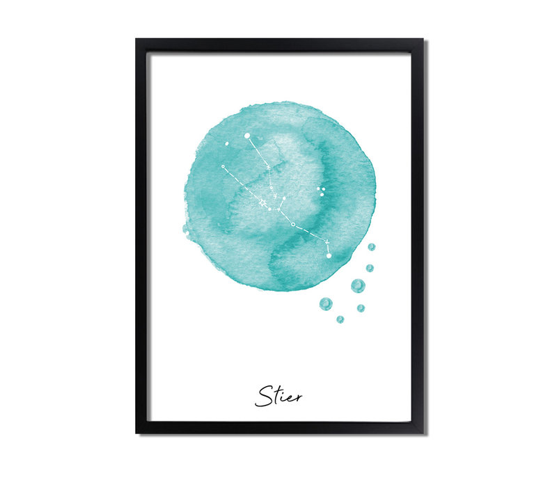 Sterrenbeeld poster Stier – Blauw