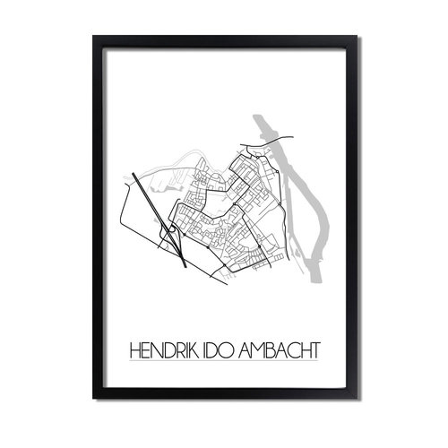 Hendrik Ido Ambacht Plattegrond poster 