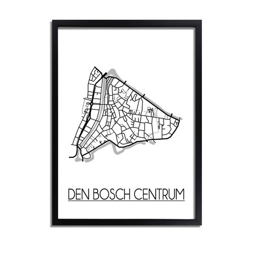 Den Bosch centrum Plattegrond poster 