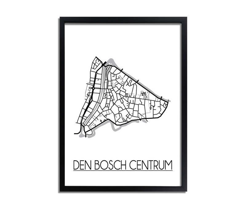 Den Bosch centrum Plattegrond poster