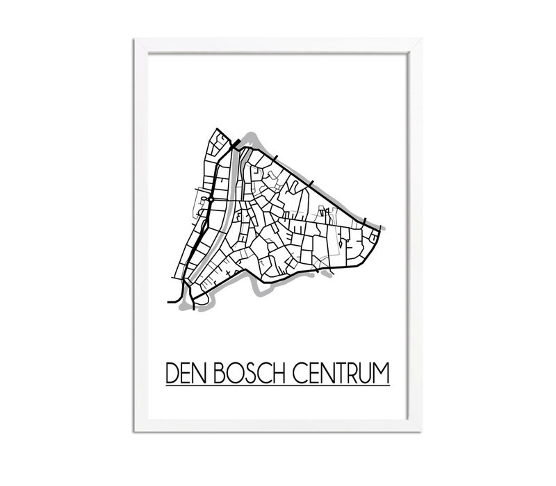 Den Bosch centrum Plattegrond poster