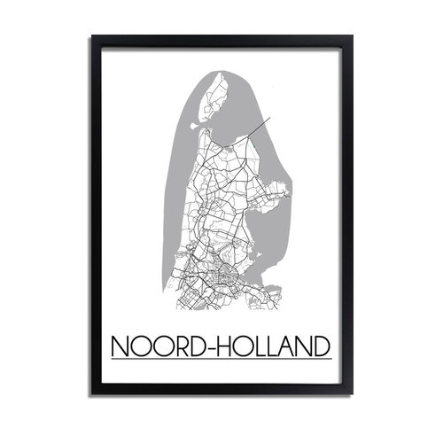 Noord Holland Plattegrond poster 