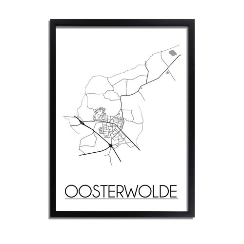 Oosterwolde Plattegrond poster 