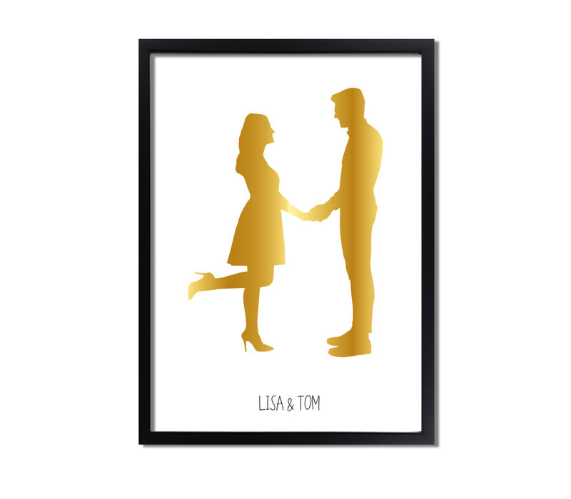 Custom Silhouette Contour poster Gold