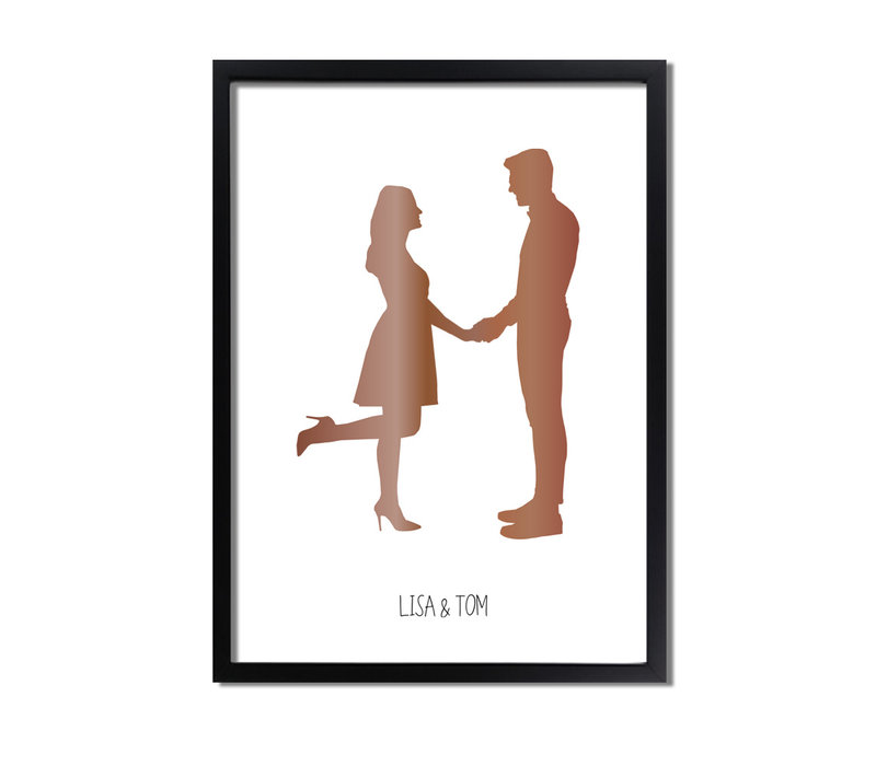Affiche personnalisée Silhouette Contour Gold
