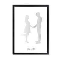 Individuelles Silhouette-Konturposter Gold