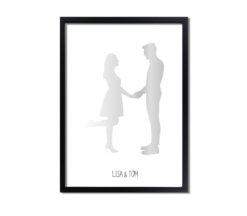 Custom Silhouette Contour poster Gold