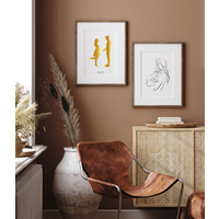 Individuelles Silhouette-Konturposter Gold