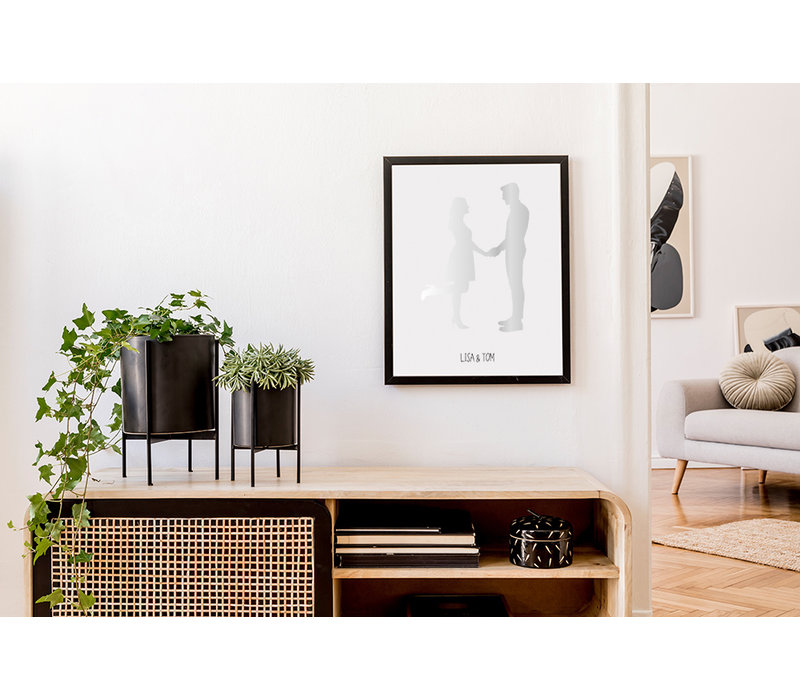 Custom Silhouette Contour poster Goud