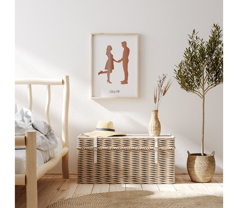 Individuelles Silhouette-Konturposter Gold
