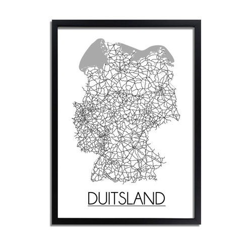 Duitsland Plattegrond poster 