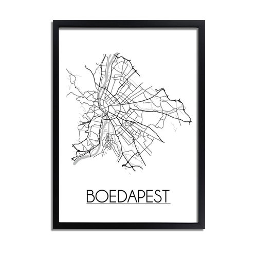 Boedapest Plattegrond poster 