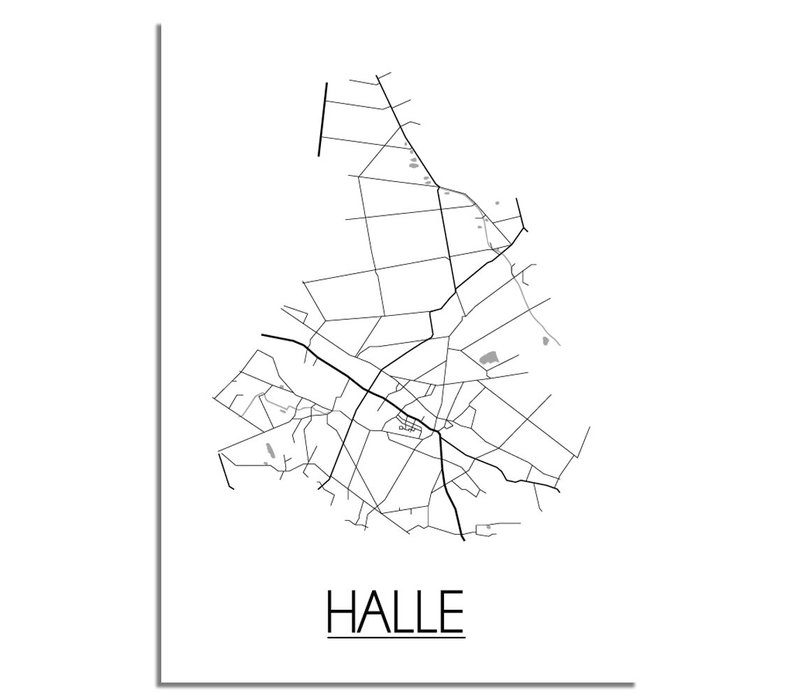 Halle Plattegrond poster